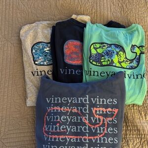Vineyard Vines Whale Logo T-Shirts in Blue, Gray, and Green